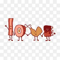 love食物可爱艺术字免费下载
