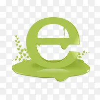 绿色 字母 E 树叶