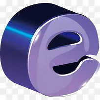 立体字母e