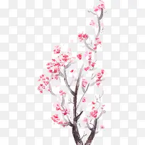 红色复古桃花装饰