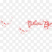 Valentine's Day情人节快乐红色星光花体字