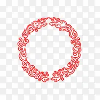 传统中式花纹圆形边框PNG图片