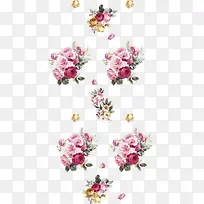 手绘粉色玫瑰花束