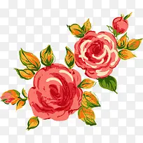 细腻彩绘玫瑰花束