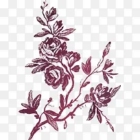 复古花纹玫瑰花束