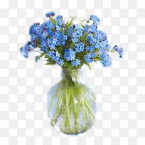 玻璃花品上蓝色的花