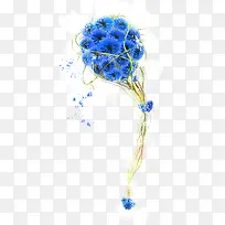 蓝色节日花束花朵