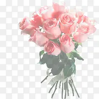粉玫瑰花束海报