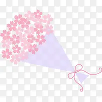 粉色花束捧花手绘