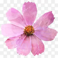 手绘水彩粉色文艺花朵