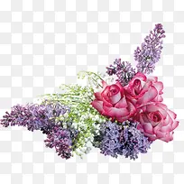 紫色粉色白色花束