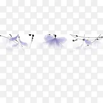紫色手绘花朵文艺装饰