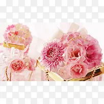 粉色菊花玫瑰宽屏