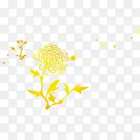 黄色卡通手绘菊花造型