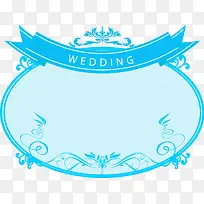 蓝色花纹婚礼logo