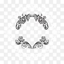 黑色花纹婚礼logo