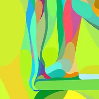 彩色油画腿海报背景