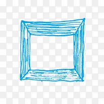 蓝色线条框架粉笔图案