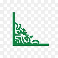 绿色角花传统元素设计
