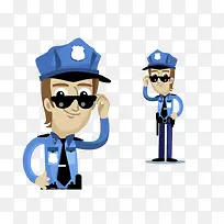 矢量元素卡通警察
