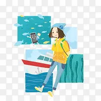 扁平化小女孩