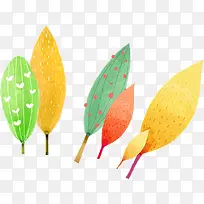 绿色叶子红色叶子儿童节素材