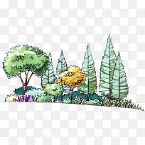 环境素材创意合成漫画手绘森林