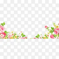 粉色手绘花朵装饰边框