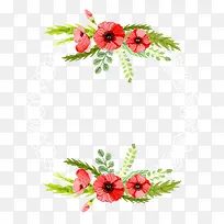 矢量手绘粉色花