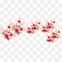 粉色的花朵上边框