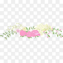 粉色花朵绿叶清新边框