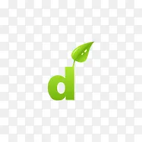 绿色叶子字母d