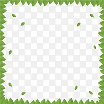 绿色树叶边框矢量图