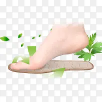 鞋垫绿色叶子
