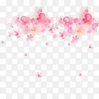 粉色水彩花朵