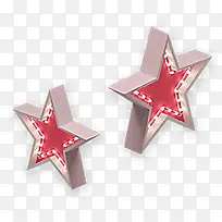 红色星光闪耀五角星设计