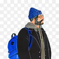 男人与背包