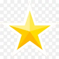卡通黄色白框五角星