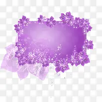 紫色花卉边框海报背景七夕情人节