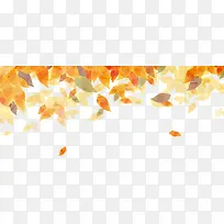 手绘漂浮树叶设计秋天