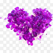 紫色心形玫瑰花元素