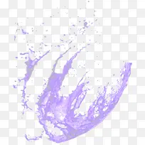 夏日海报紫色墨迹元素