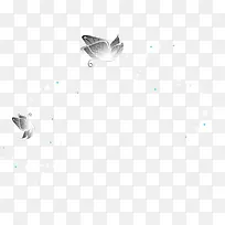 黑白风格飞舞的蝴蝶不规则创意元素