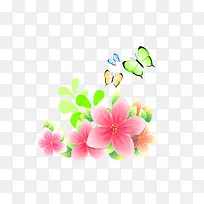 粉色花朵蝴蝶