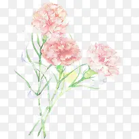 粉色手绘花朵风光设计