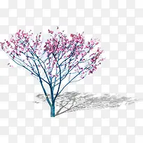 粉色大树花朵装饰