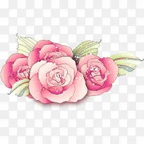粉色手绘水彩艺术花朵