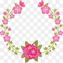 玫粉色花朵标题框