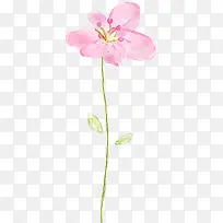 粉色卡通水彩花朵