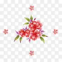 粉色水彩花